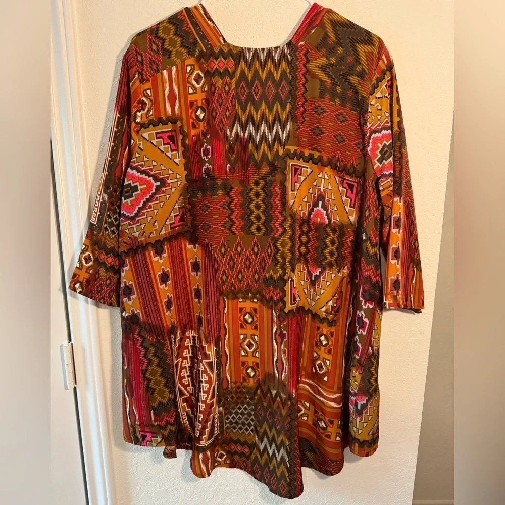 Show Me Your Mumu Aztec Patchwork Tunic Button Down Tribal Womens Size XSmall